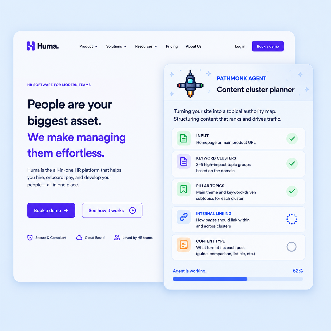 Pathmonk AI Agent automating content planning and strategy based on conversion data